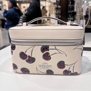 COACH Cosmetic & Make up Case w Cherry Print NWT